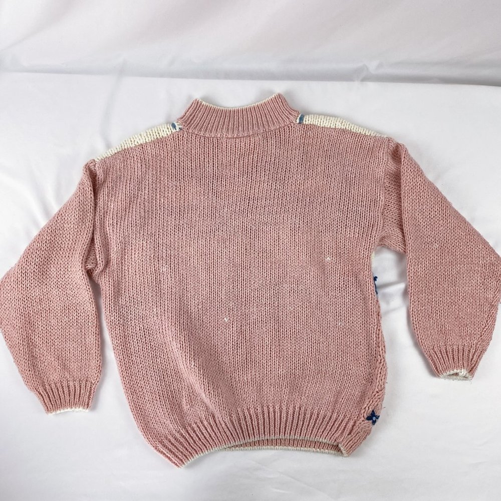 Vintage 80s 90s Floral Heart Grandma Sweater - Picture 3 of 5